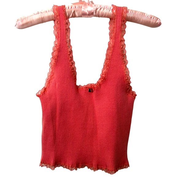 NWOT Peachy Pink Ribbed Crop Tank - Picture 3 of 9